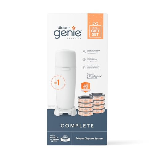 Diaper Genie Registry Gift Set | Includes Diaper Genie Complete Diaper Pail, 8 Refill Bags, 1 Carbon Filter | Perfect Starter Kit | Amazon (US)