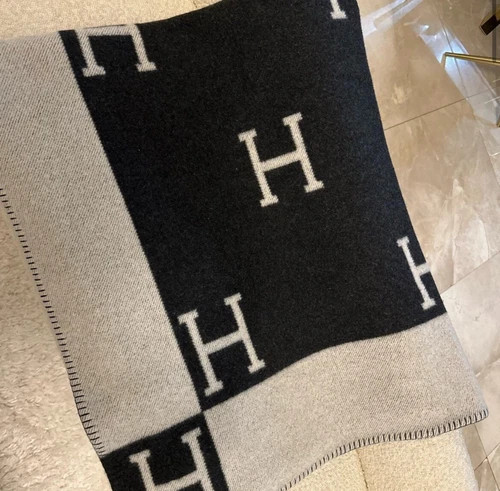 Hermes Avalon Blanket Grey Black Ecru Gris Fonce Wool Excellent Condition | eBay US