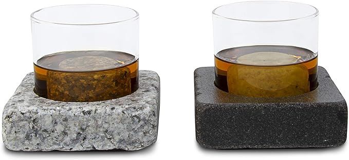 Cool Coaster 6 Piece Set- Includes: Two 4" Square Granite Aluminum-Lined Chilling Coasters, Two 8... | Amazon (US)