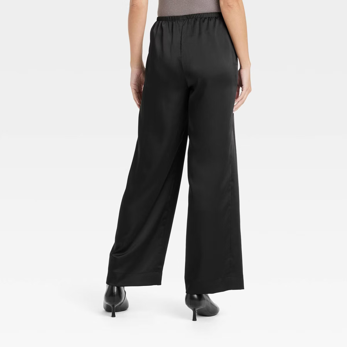 Women's Mid-Rise Straight Leg Satin Pull-On Pants - A New Day™ | Target
