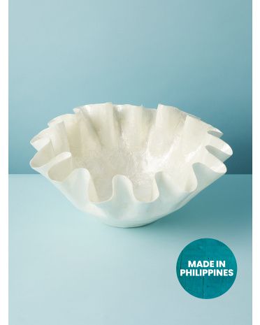 6x13 Capiz Shell Ruffle Edge Decorative Bowl | Decorative Objects | HomeGoods | HomeGoods