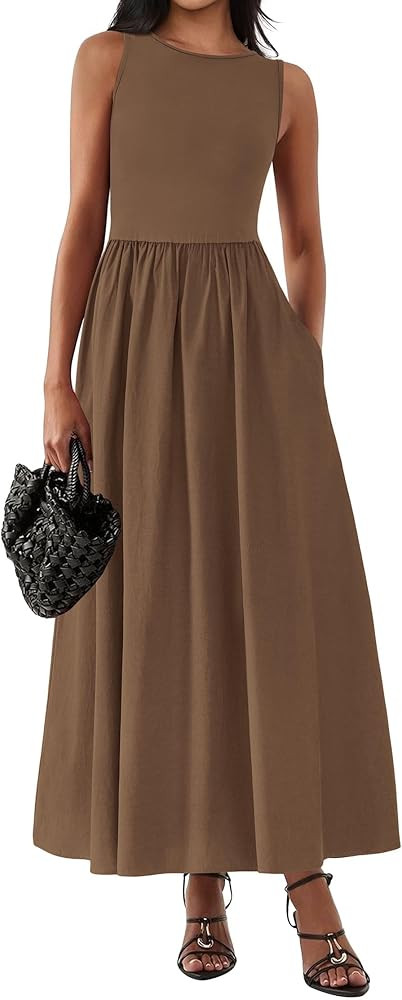 KIRUNDO Summe Sleeveless Maxi Dresses for Women 2026 Spring Wedding Guest A Line Tank Elegant Flo... | Amazon (US)