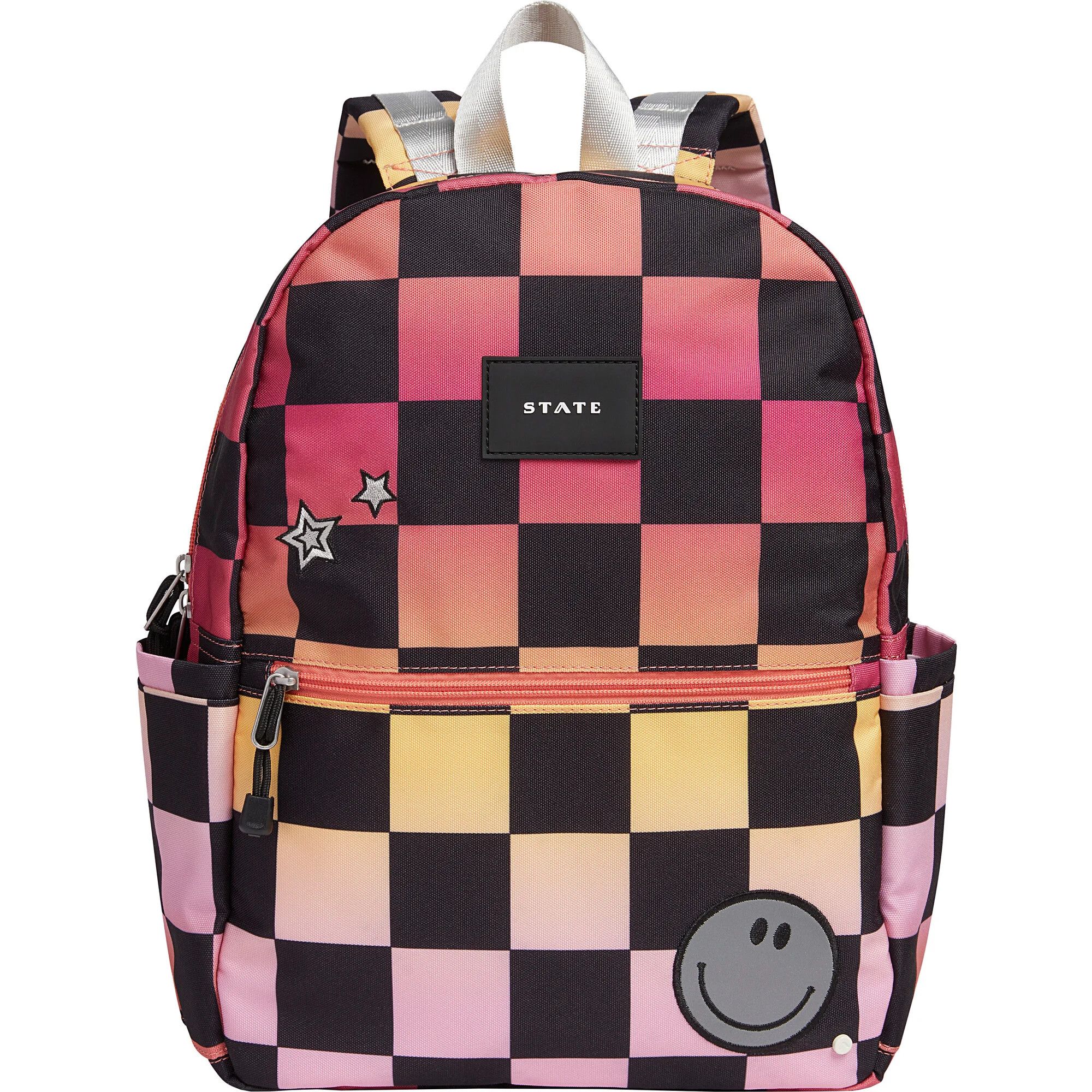 Kane Kids Double Pocket Backpack, Pink Checkerboard | Maisonette