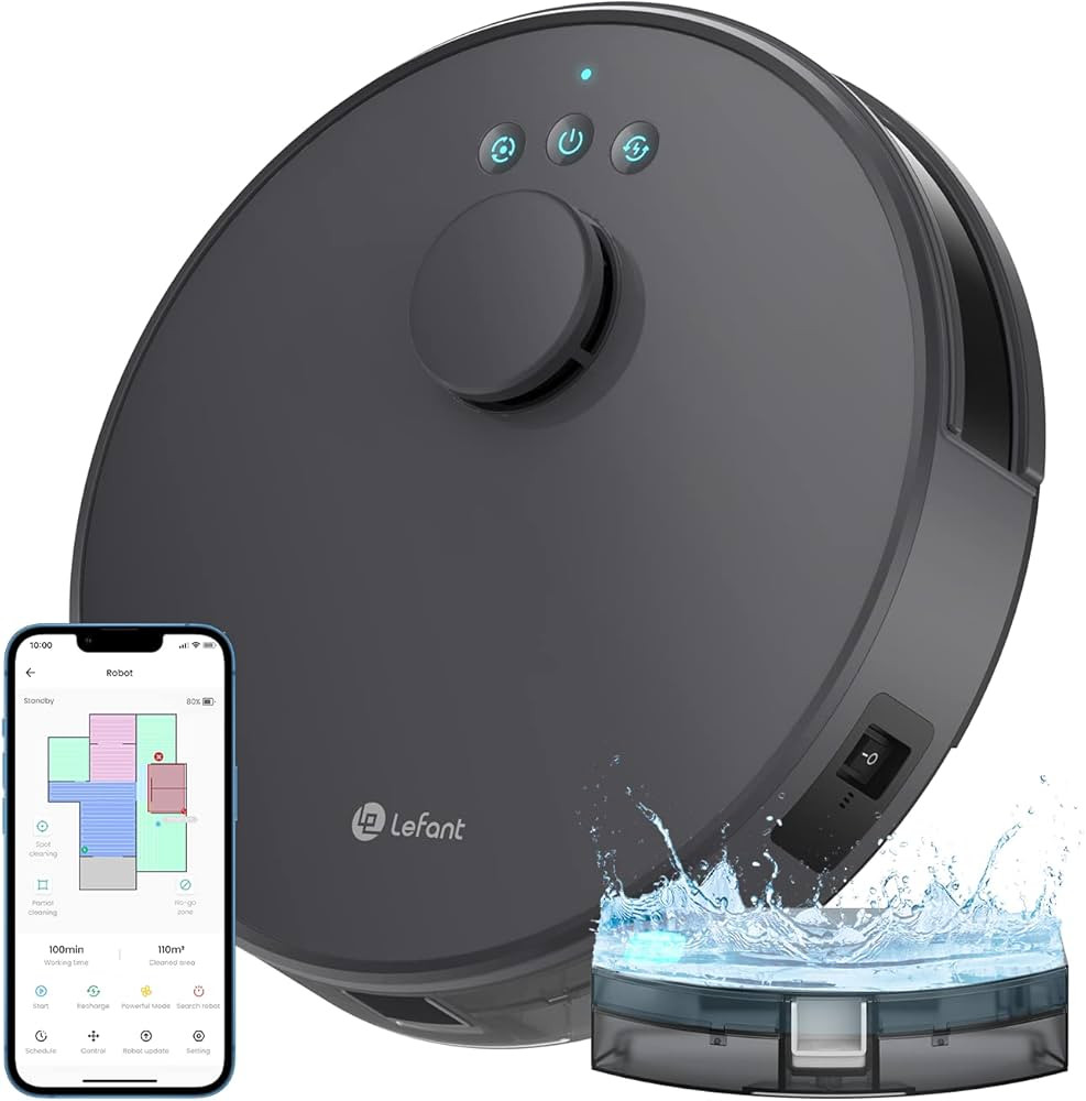 Lefant M1 Robot Vacuum and Mop Combo, Lidar Navigation, 3500Pa Suction Power, 150min Runtime, No-... | Amazon (US)