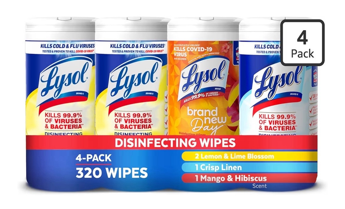 Tis the season for Lysol Wipes being in high demand 🤧 This bull pack of 4 big containers is on flash sale at Amazon for only $9.48 today. Over 70,000 of these have been sold in the past month alone, so you know they’re a hot commodity right now! 

#LTKSaleAlert #LTKKids #LTKHome