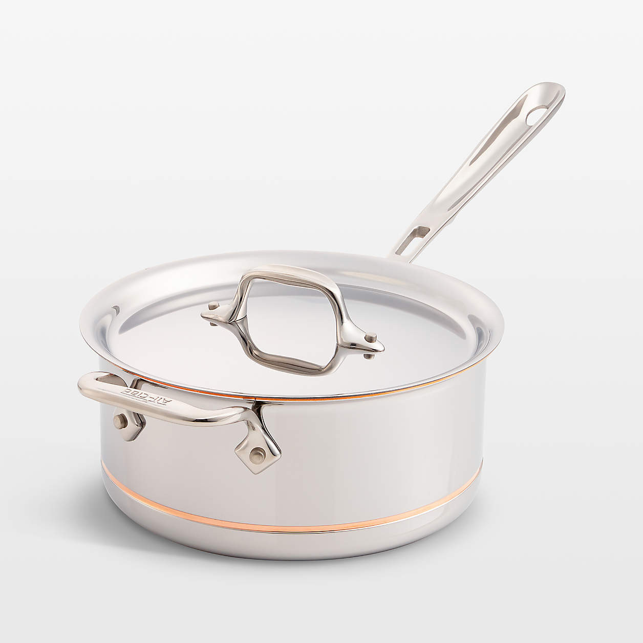 All-Clad Copper Core 3-Quart Saucepan with Loop and Lid + Reviews | Crate & Barrel | Crate & Barrel