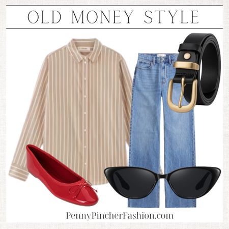 Old money aesthetic outfit idea. Red flats outfit

#LTKfindsunder100 #LTKSeasonal