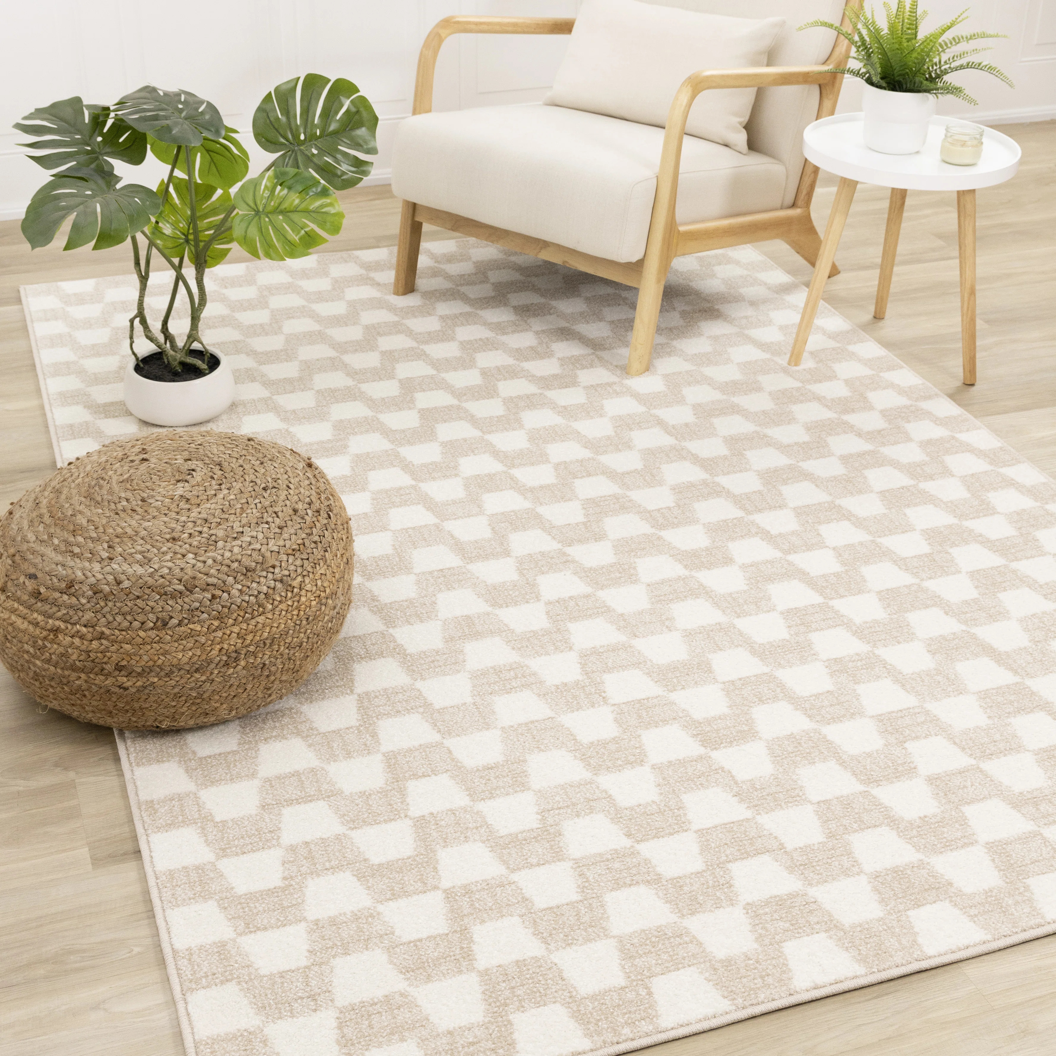 Tapis d'intérieur crème à motif géométrique beige Charlanne Collection | Wayfair North America