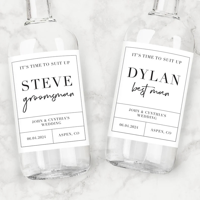 Groomsman Gift Custom Tequila or Whiskey Bottle Labels - Etsy | Etsy (US)