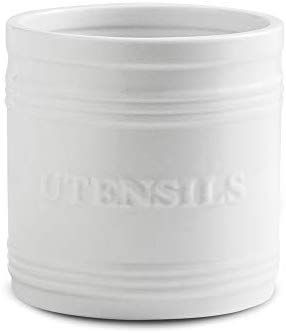 Porcelain Utensil Crock/Holder Large Size for Kitchen Storage, White | Amazon (US)