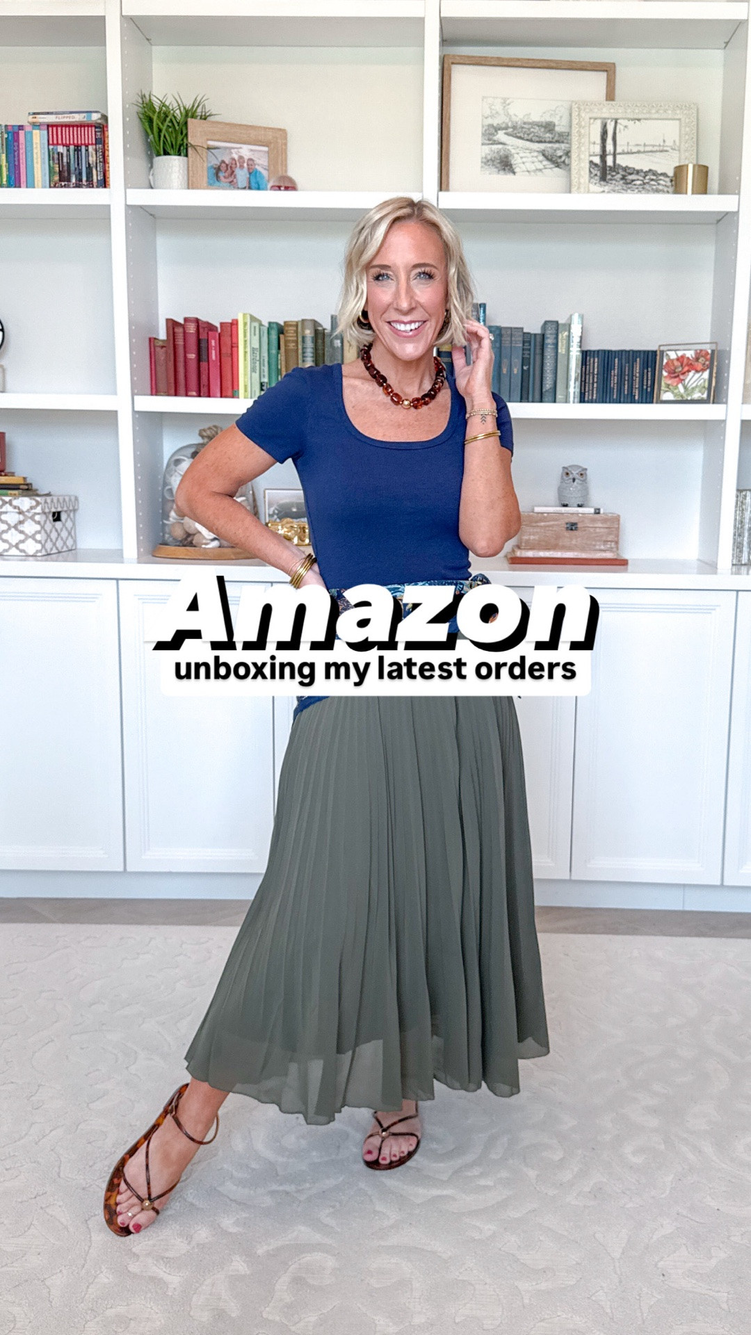 Amazon - unboxing my latest orders
* Gingham Puff Short Sleeve Blouse - size small. 7 colors.
* Wide Leg Jeans - size 25.
1. Cinched Waist Button Down Shirt Maxi Dress - size small, but runs big. 4+ colors.
2. Striped Short Sleeve Polo & Skort 2 Piece Set - size small. 2 colors.
3. Pleated Chiffon Skirt - size small. 10 colors.
* Scoop Neck T-Shirt - size small. 30 colors.
* Scarf - also Amazon.
4. Chunky Heel Pointed Toe Slingback Pumps - TTS. 12 colors.
* High-Rise Jacquard Mini Skirt - size 0. $28.
* Cozy Yarn Crewneck Sweater - size XS. $20. 9 colors.
* Crocodile-Embossed Purse - 5 colors.
5. Mock Neck & Wide Leg Pants 2 Piece Sweat Set - size small (could have done the XS). 8 colors.

#LTKSeasonal #LTKOver40 #LTKPetite