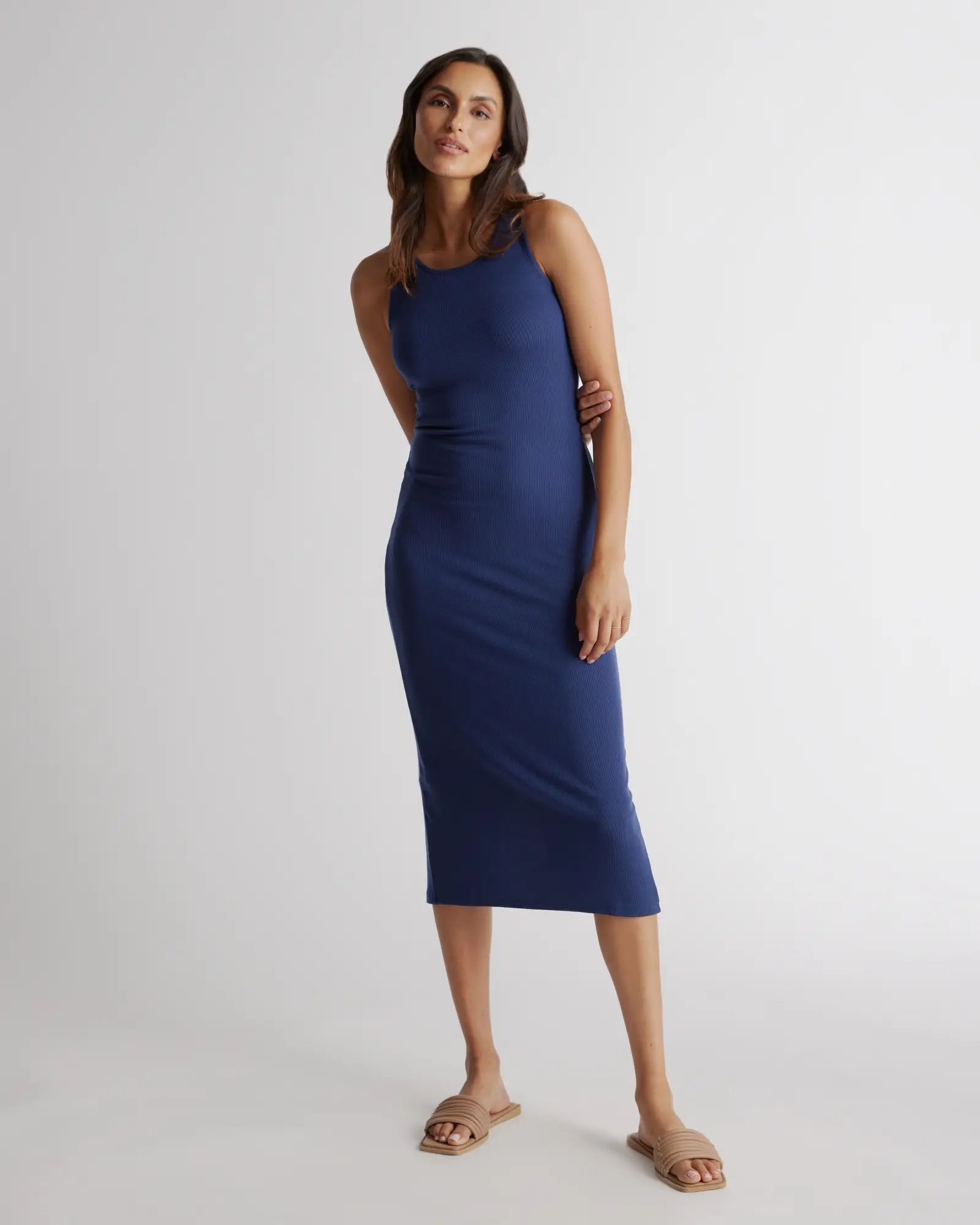 Tencel Rib Knit Sleeveless Dress | Quince | Quince