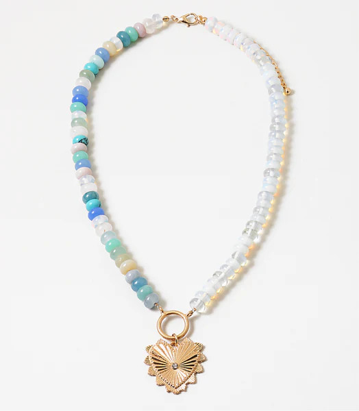 Joy Gemstone and Lucky Heart  Necklace | Erin McDermott Jewelry