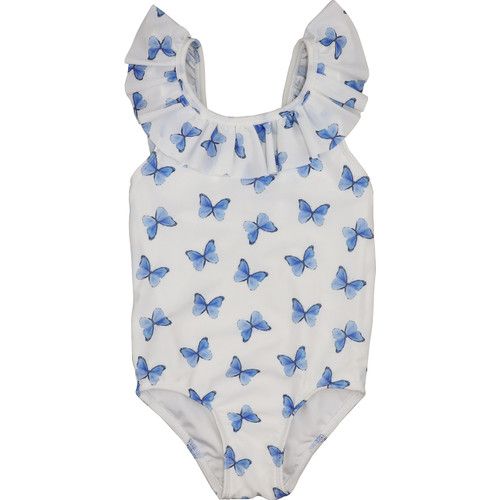 Blue Butterfly Lycra Swimsuit - Shipping Late March | Cecil and Lou