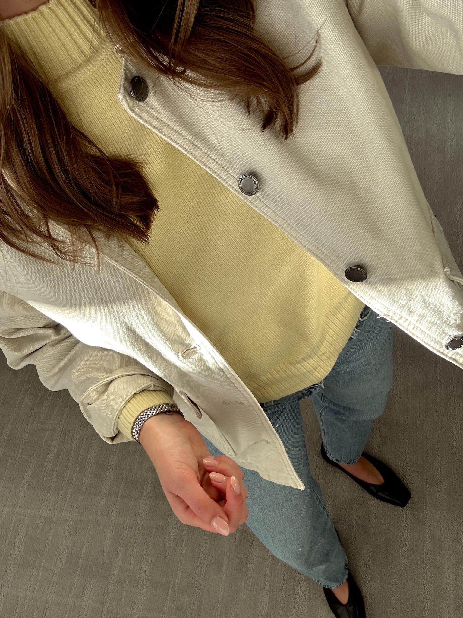 Yellow sweater - medium, barn jacket - medium, jeans - 28

#LTKTall #LTKFindsUnder100