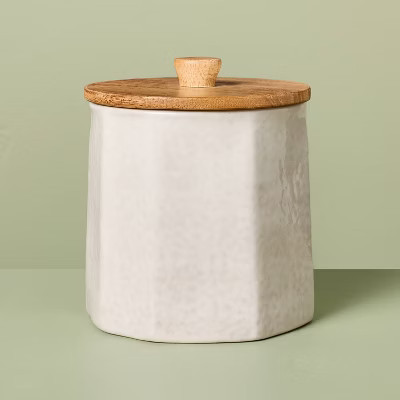 33 fl oz Ceramic Stoneware Food Storage Canister Sour Cream - Hearth & Hand™ with Magnolia | Target