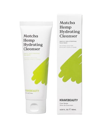 KraveBeauty Matcha Hemp Hydrating Cleanser - Daily Gentle Non-Stripping Face Wash Enriched with Matcha and Hemp Seed Oil, for All Skin Types, Vegan and Cruelty Free, 4.05 fl oz | Amazon (US)