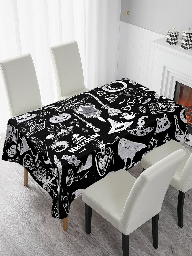 Halloween Pumpkin Pattern Tablecloth | SHEIN