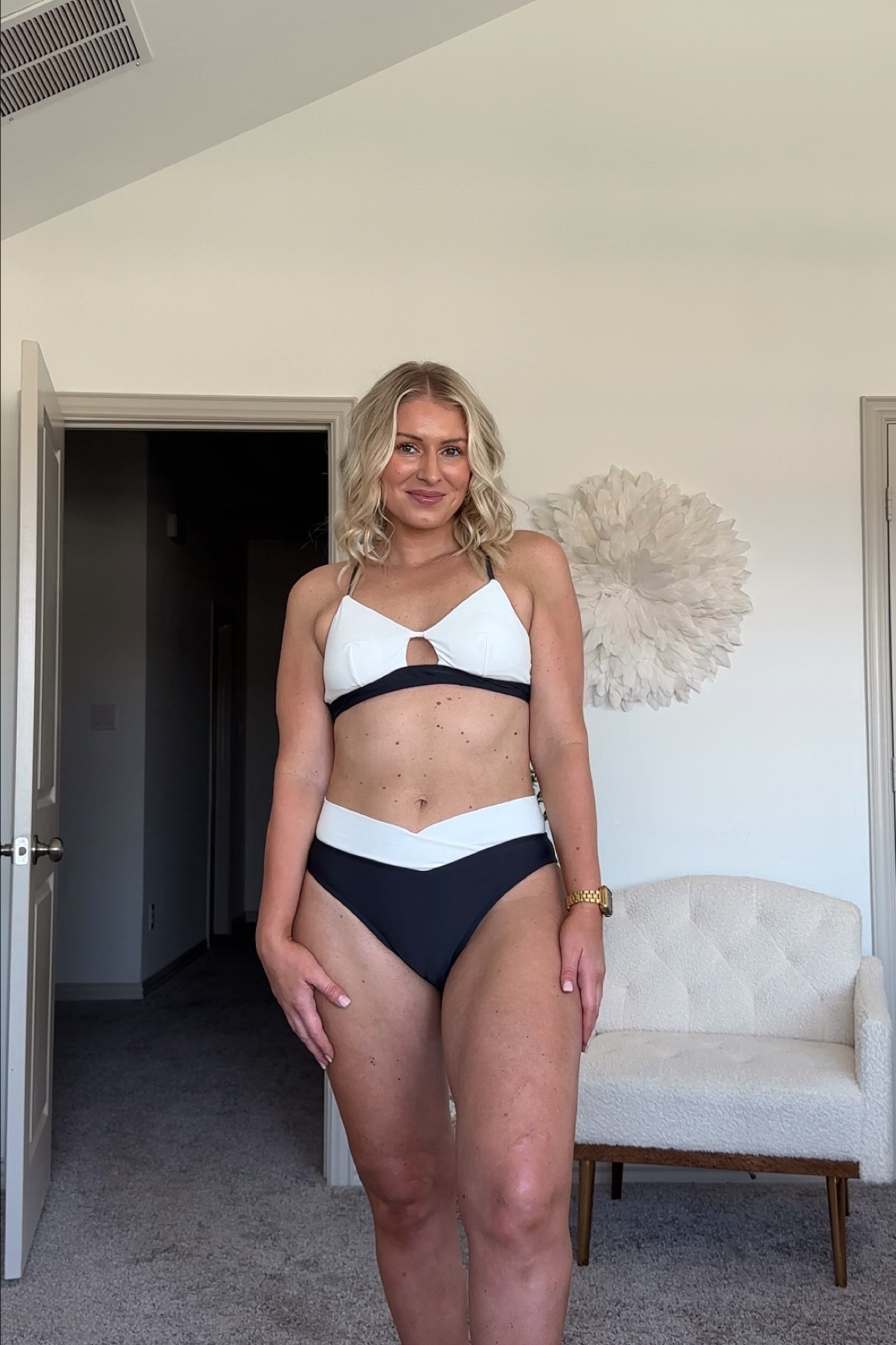 The most flattering black & white 2 piece with v cut • use code BLA15 to save 15% site wide • wearing a medium 

#LTKstyletip #LTKSeasonal #LTKcurves