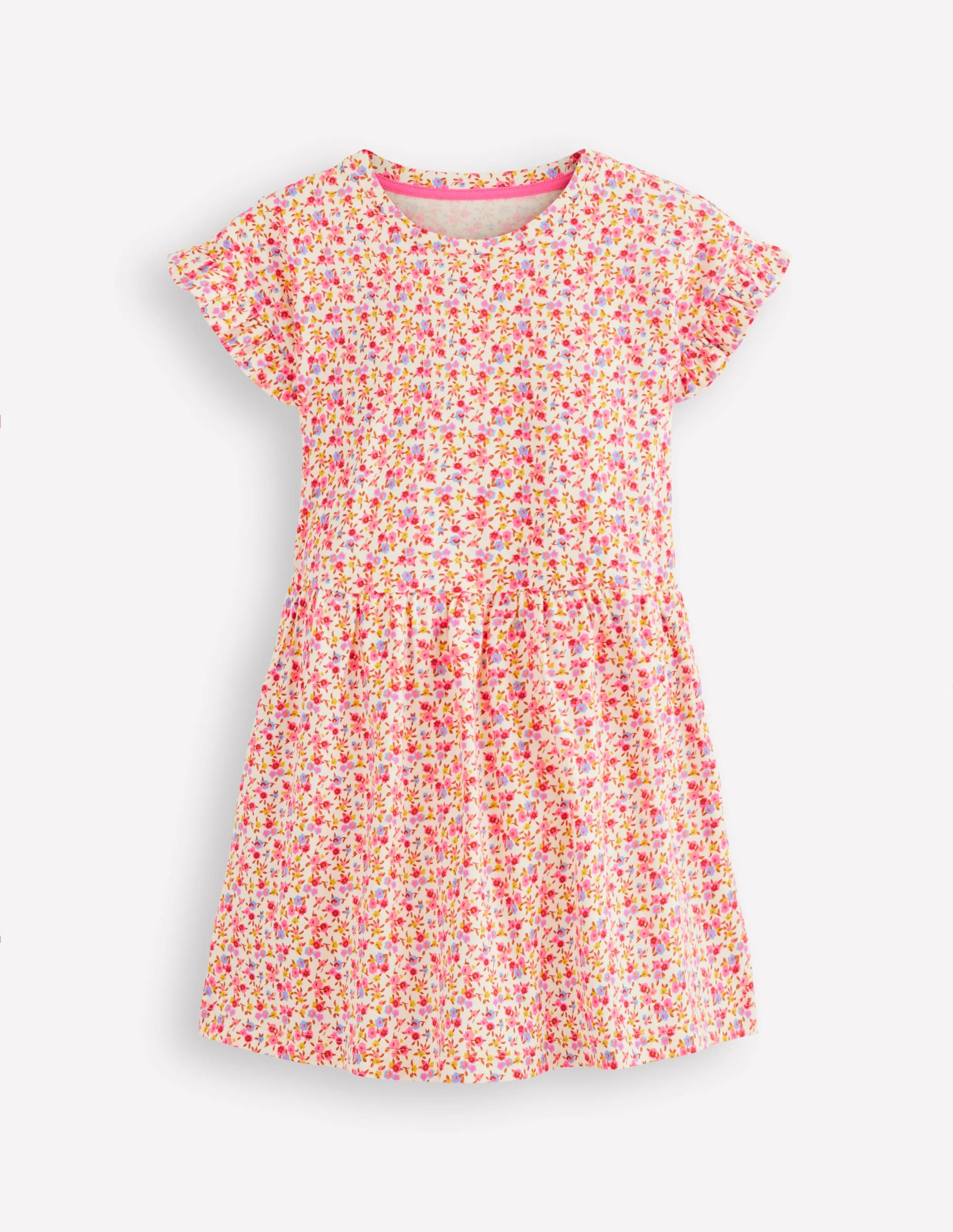 Jersey T-Shirt Dress-Flamingo Pink Tropical Bird | Boden (US)