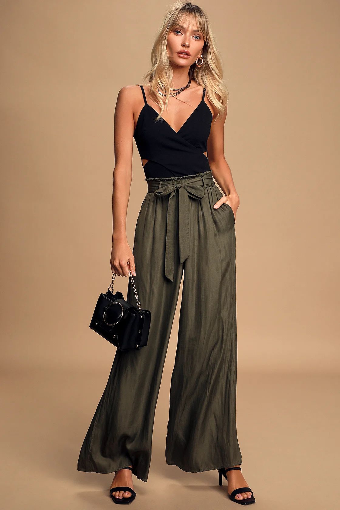 Go With The Flow Olive Green Wide-Leg Pants | Lulus (US)