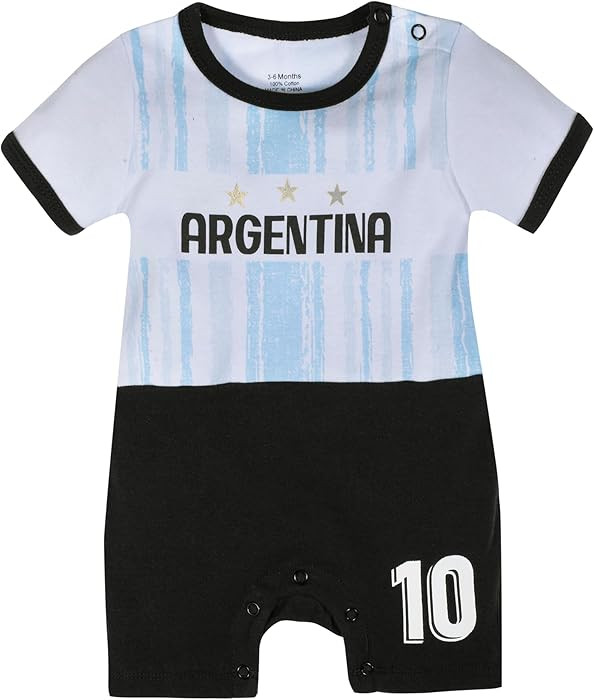 Cnins Sports Fan Baby Outfits 0-24M | Soccer Themed Newborn Infant Bodysuit Rompers | Football Cl... | Amazon (US)