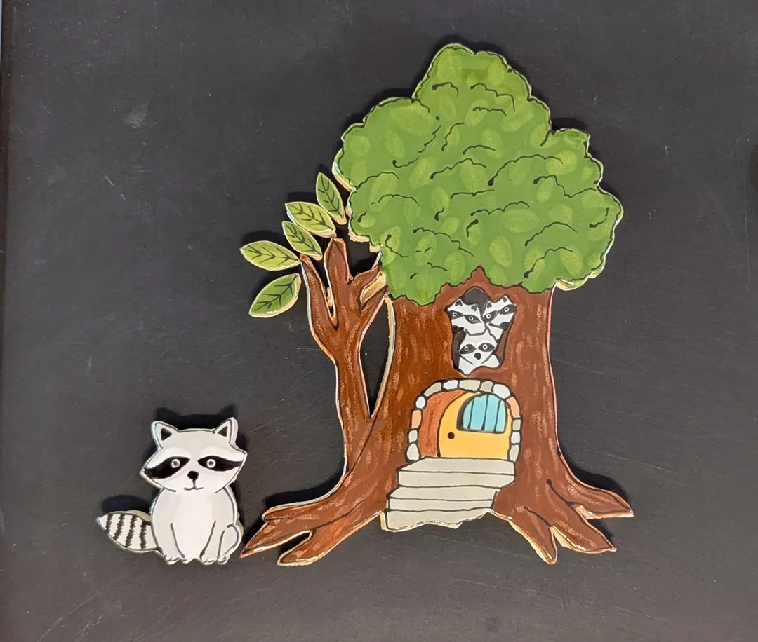 Handmade Ceramic Mosaic Tile: Racoon Tree House, 7 Pc Set - Etsy | Etsy (US)