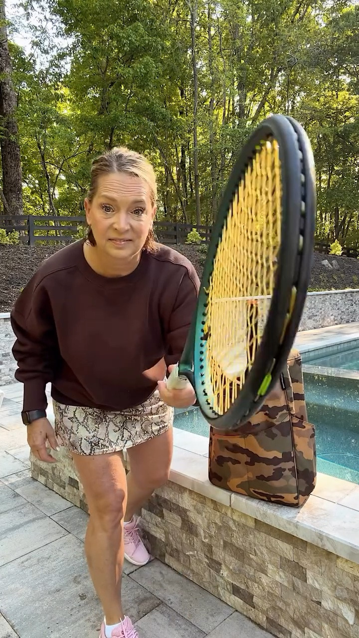 Tennis time 🎾 What movement are you doing this week? I’ve been hiking, playing tennis, Pilates and strength training - oh, and walking! It’s been an active week. I’d be in great shape if every week looked like this! 

Dress and sweatshirt @aerie 

Workout Wednesday
tennis workout
Aerie workout dress
midlife fitness
activewear style
tennis outfit inspo
effortless athletic chic
over 50 fitness
ASMR workout vibes
modern midlife movement