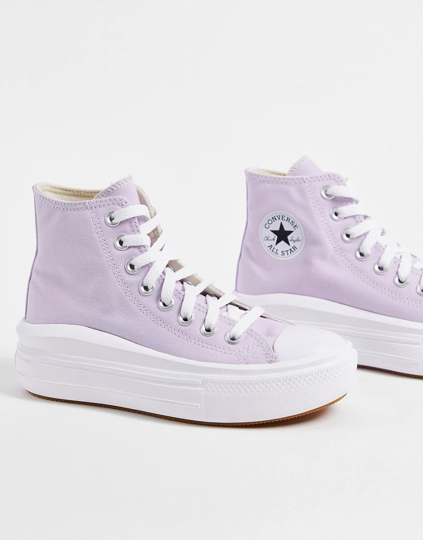 Converse Chuck Taylor All Star Hi Move canvas platform sneakers in pale amethyst-Purple | ASOS (Global)