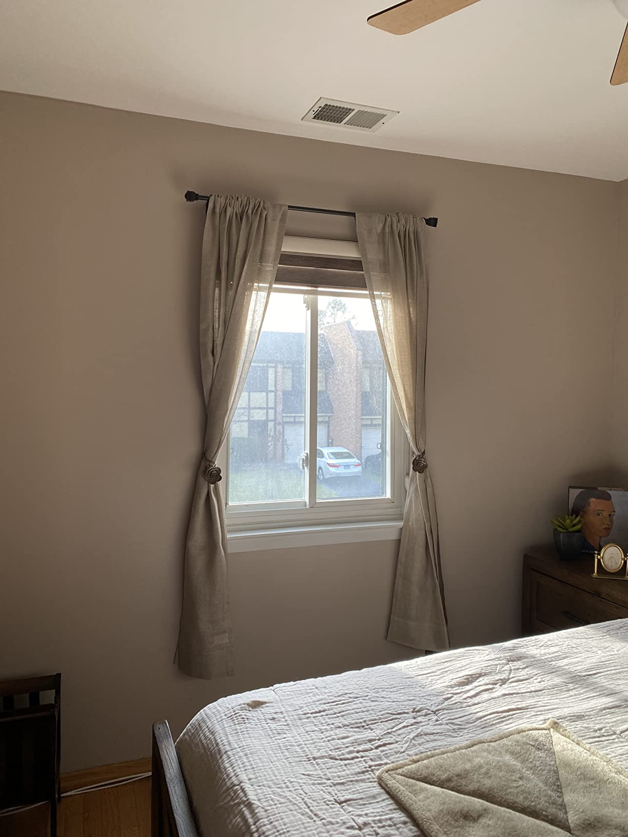 Solino Home Linen Sheer Curtain – 52 x 84 Inch Natural Rod Pocket Window Panel – 100% Pure Na... | Amazon (US)