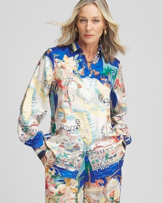 Faux Silk Sanibel Print Shirt | Chico's