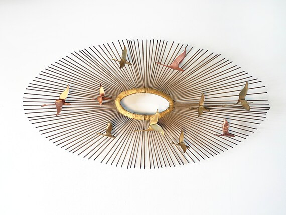 Mid Century Curtis Jere Style Birds in Flight Wall Hanging - Etsy | Etsy (US)