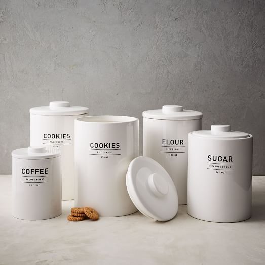 Utility Kitchen Canisters - White | West Elm (US)