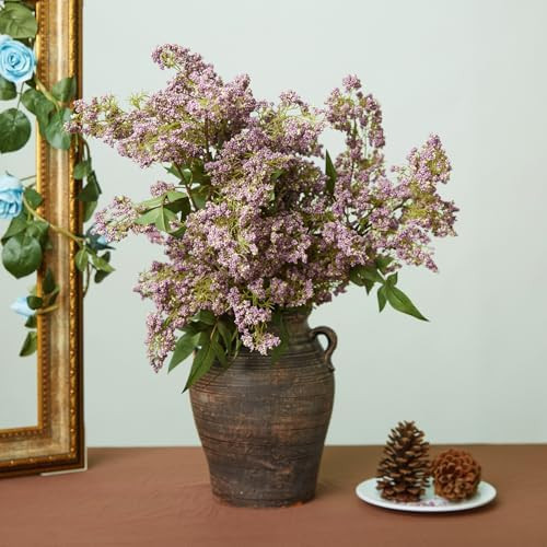 3 Pcs Artificial Dusty Plum Berry Stem43.31 Inch Spring Faux Flowers Picks Branches Fake Realisti... | Amazon (US)