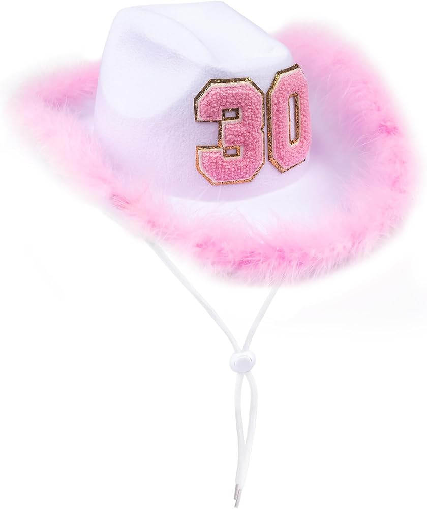 JUSTOTRY 30th Birthday Cowboy Hat, 30th Birthday Outfit Gifts for Women Cowgirl Hats Decorations | Amazon (US)