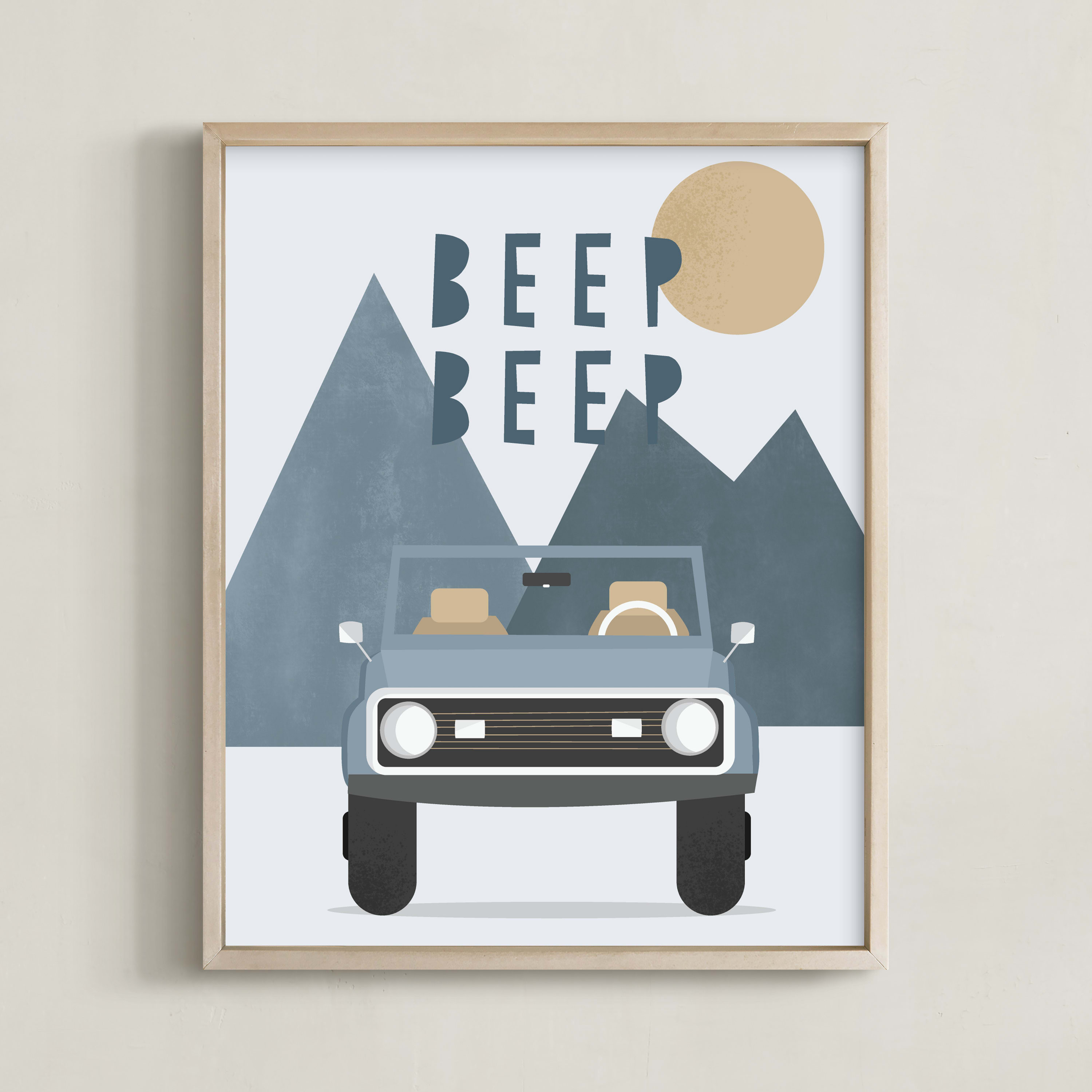 "Beep Beep" - Kids Open Edition Non-custom Art Print by Christie Garcia. | Minted