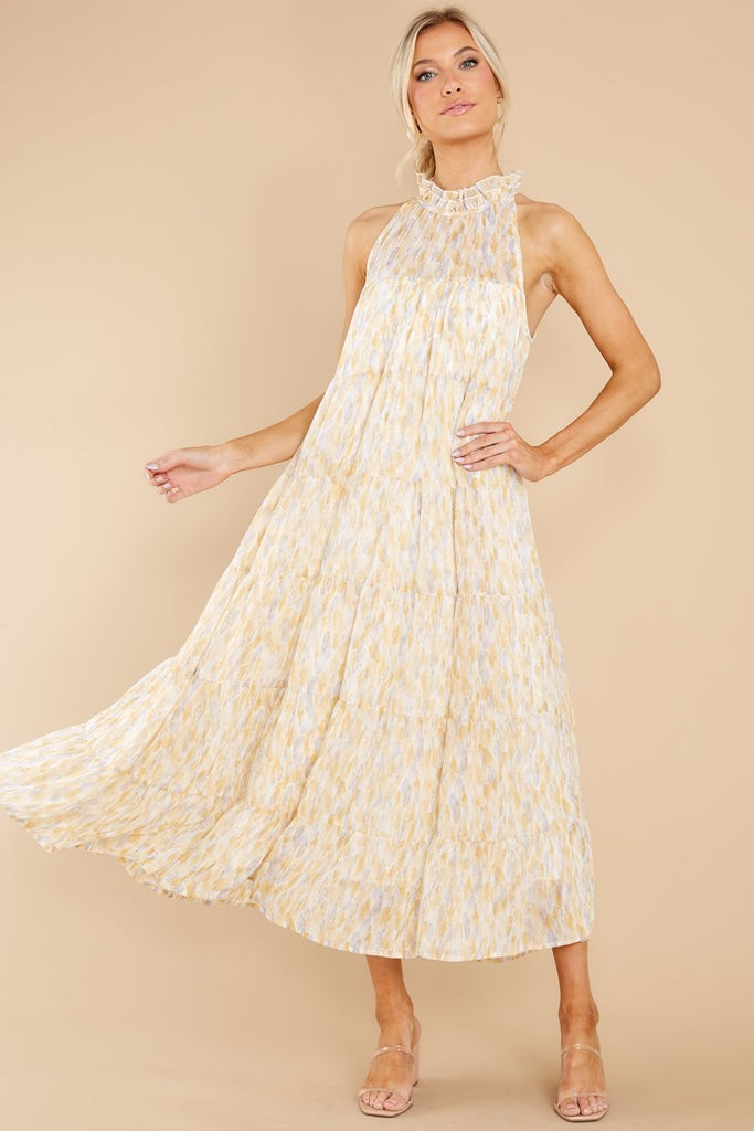 Petal Showers Yellow Multi Maxi Dress | Red Dress 