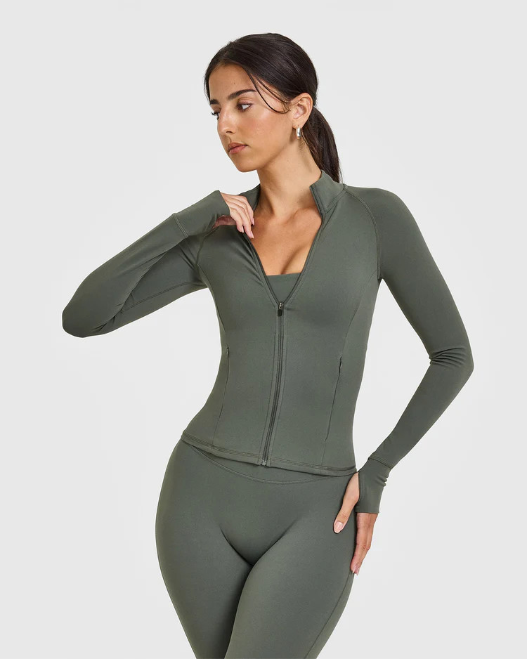 SoftMotion™ Jacket with White Logo 
 Dark Khaki | Oner Active (UK / US)