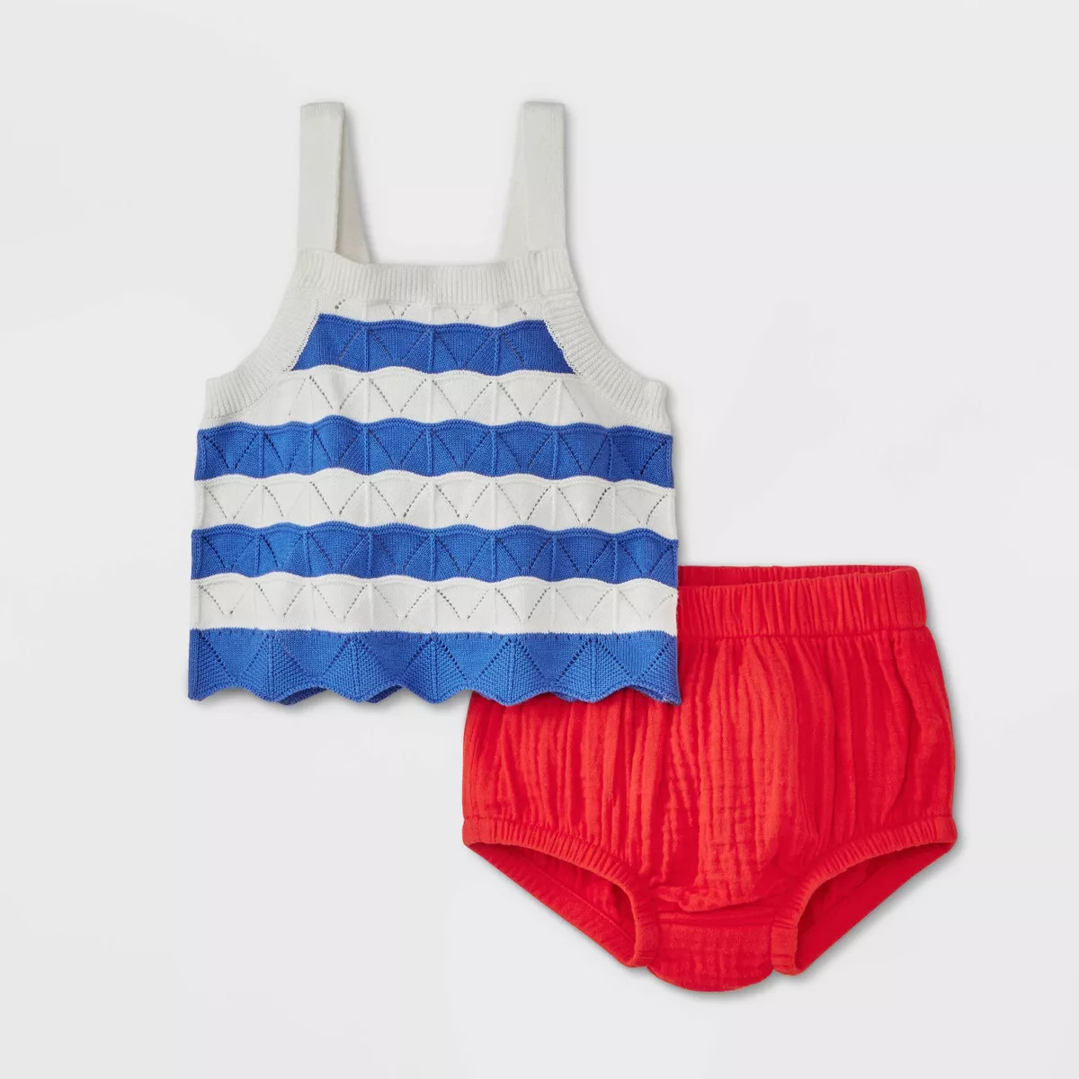 Baby Girls' Striped Sweater Set - Cat & Jack™ Red/Blue | Target
