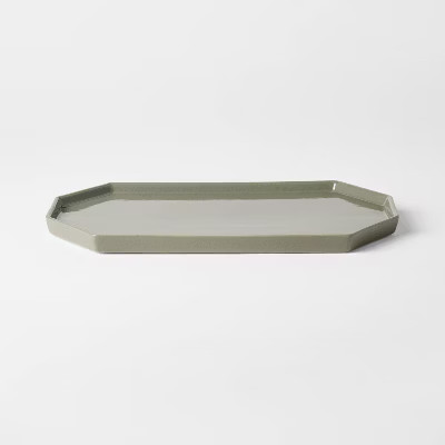 Glossy Ceramic Tray Gray - Threshold™ designed with Studio McGee | Target