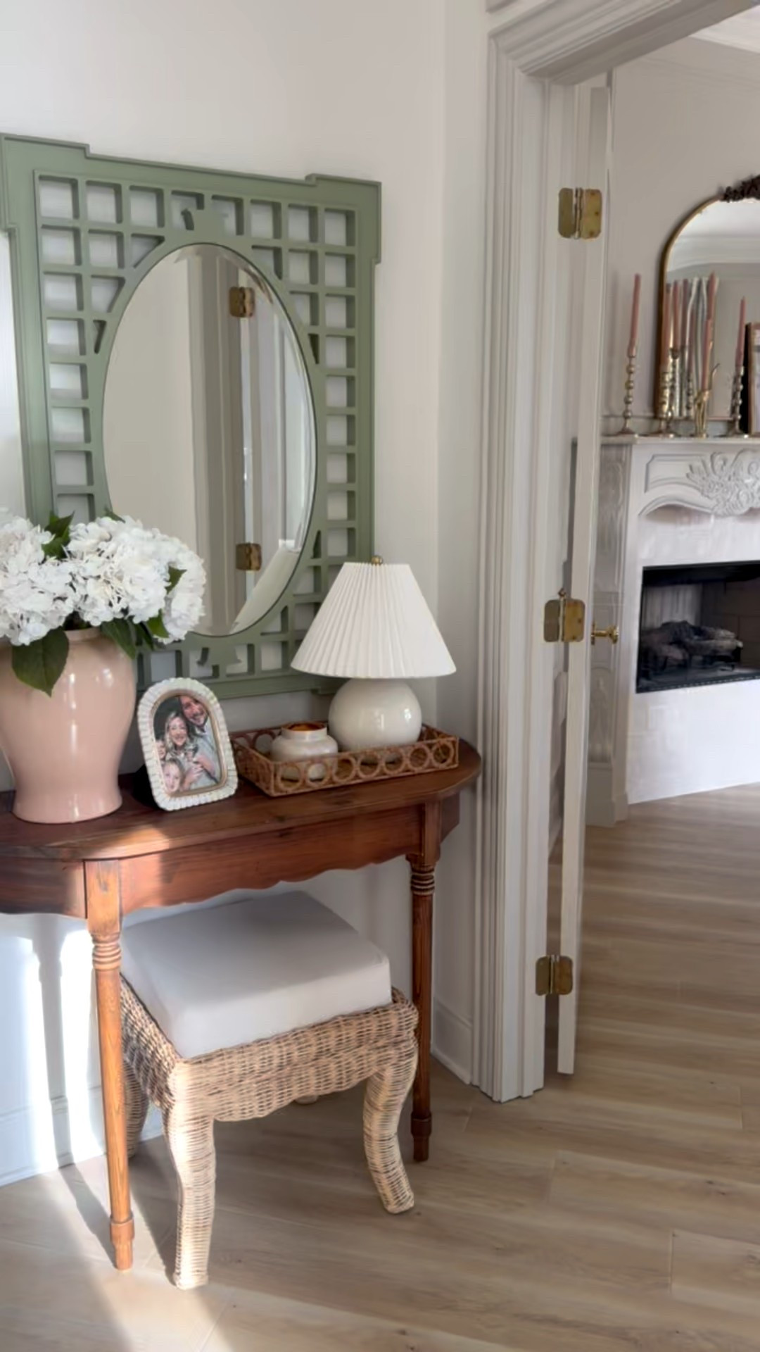 Cozy living room 

THEBLOOMINGNEST sofa stool mirror mantle chairs wayfair anthropologie 

#LTKHome #LTKSeasonal