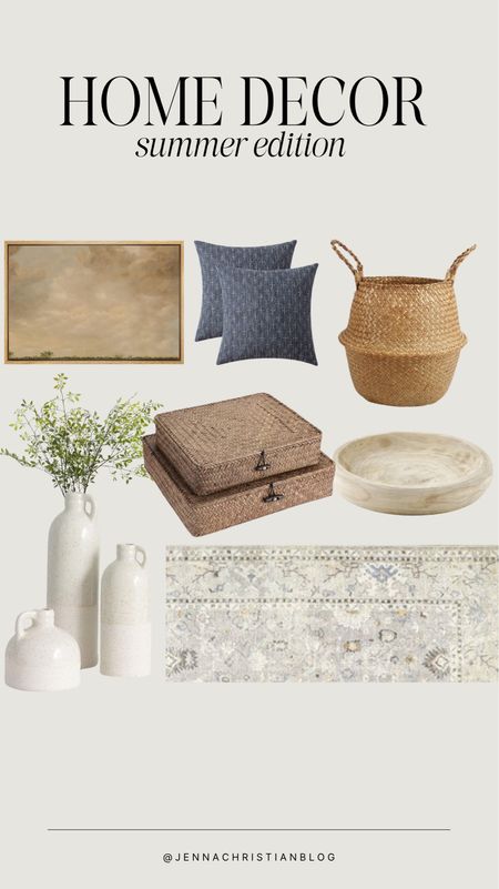 Home decor summer finds! All on Amazon.




Summer home decor, baskets, throw pillows, wall art, faux flowers, vases, area rug, accent bowl

#LTKHome