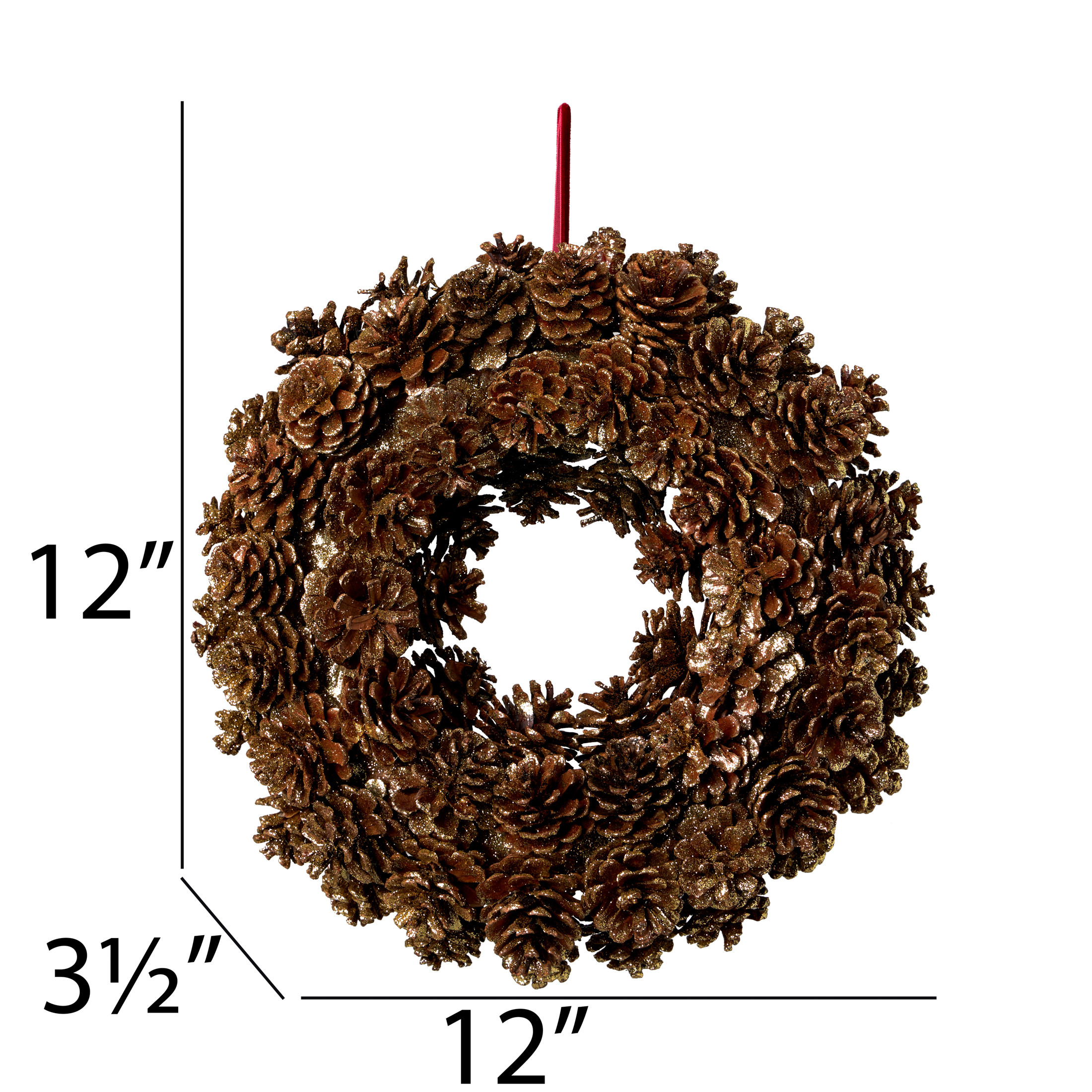 My Texas House Gold Glitter Pinecone Wreath, 12 in | Walmart (US)