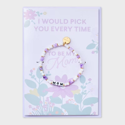 Little Words Project Mom Card and Beaded Bracelet Set 2pc - Pink | Target