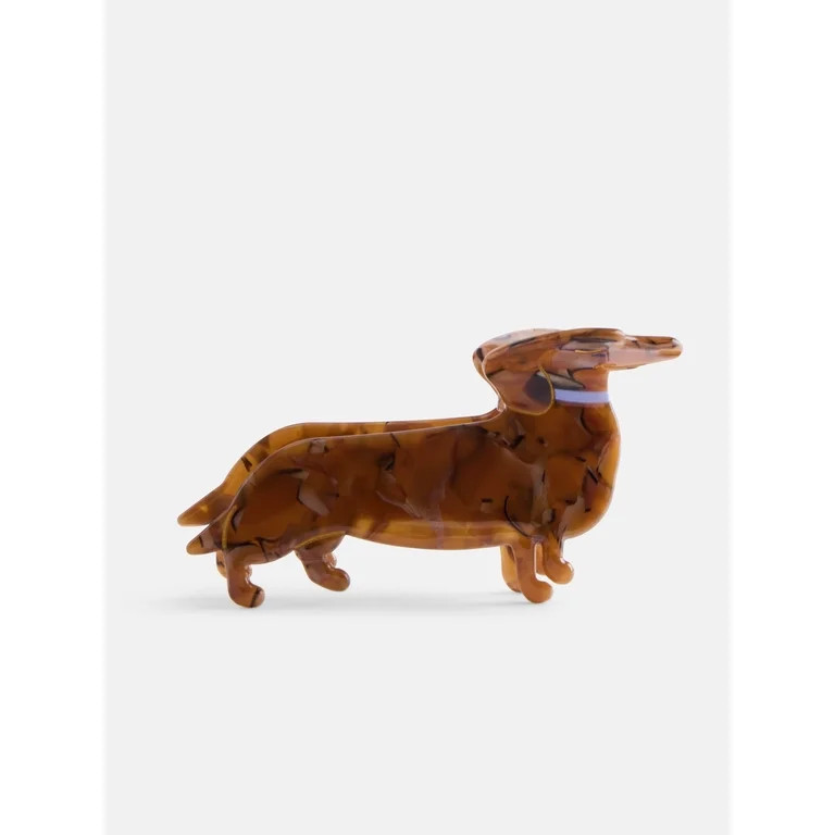 Free Assembly Women\u2019s Dog Hair Claw Clip, Brown | Walmart (US)