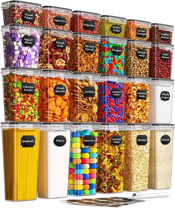 Airtight Food Storage Containers with Lids, 24 PCS Kitchen and Pantry Organization Canisters, BPA... | Amazon (US)