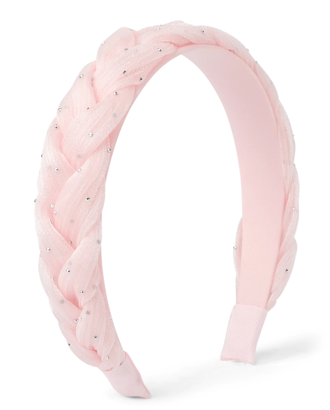 Girls Puffy Braided Rhinestone Headband - pink | The Children's Place