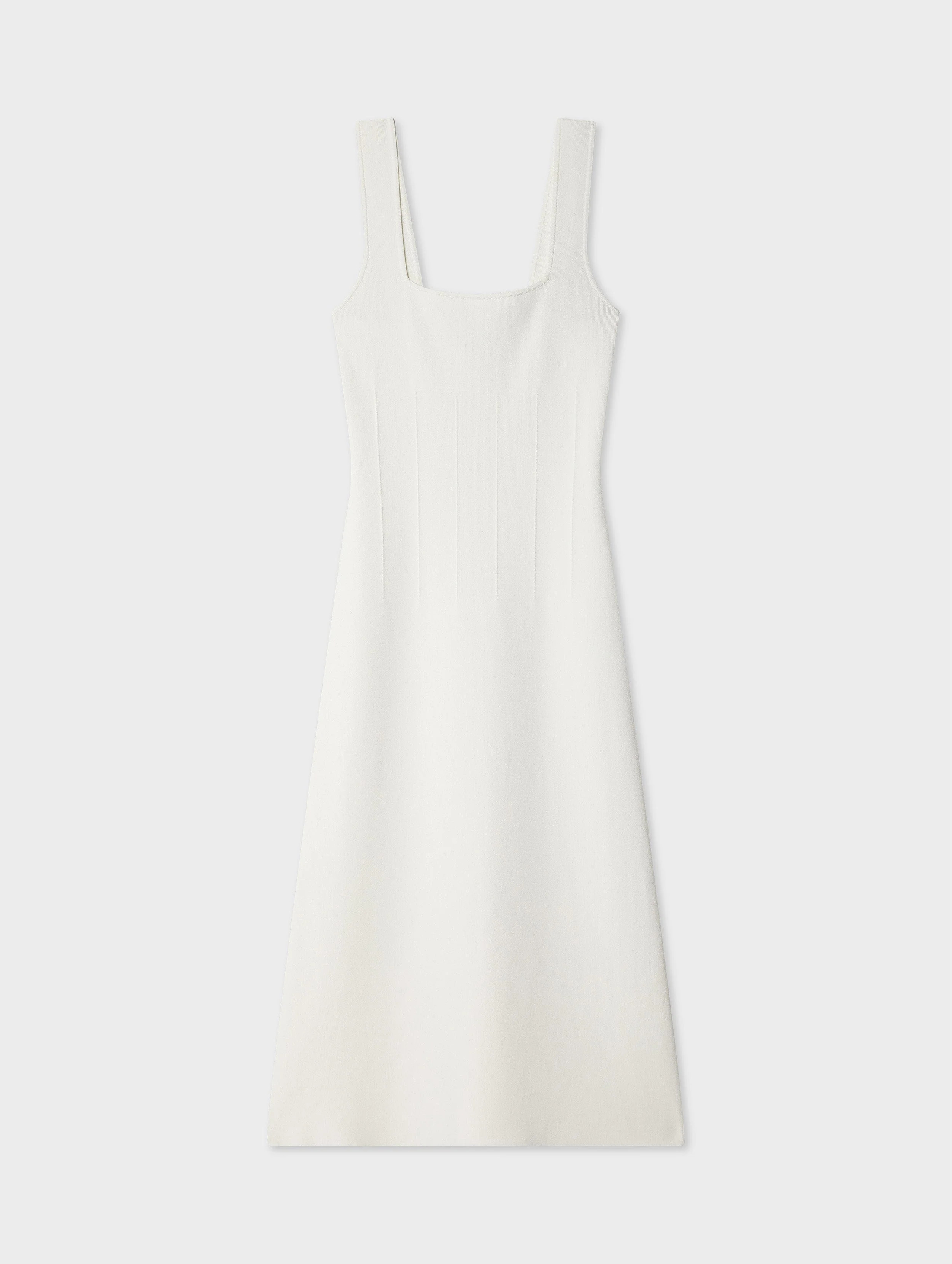 White & Warren Paperfine Midi Dress in White size Medium in Polyester | White and Warren