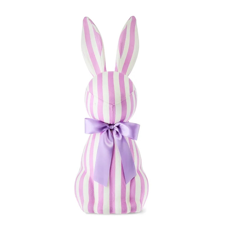 Jumbo Striped Bunny Tabletop Decoration, Purple and White, 27", Easter by Way To Celebrate | Walmart (US)