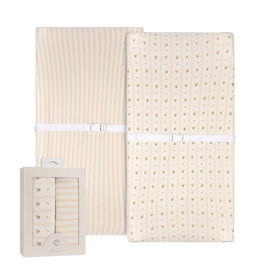 Ely’s & Co. Changing Pad Cover | Cradle Sheets, 2 Pack Diaper Changing Table Sheets for Baby Gi... | Amazon (US)
